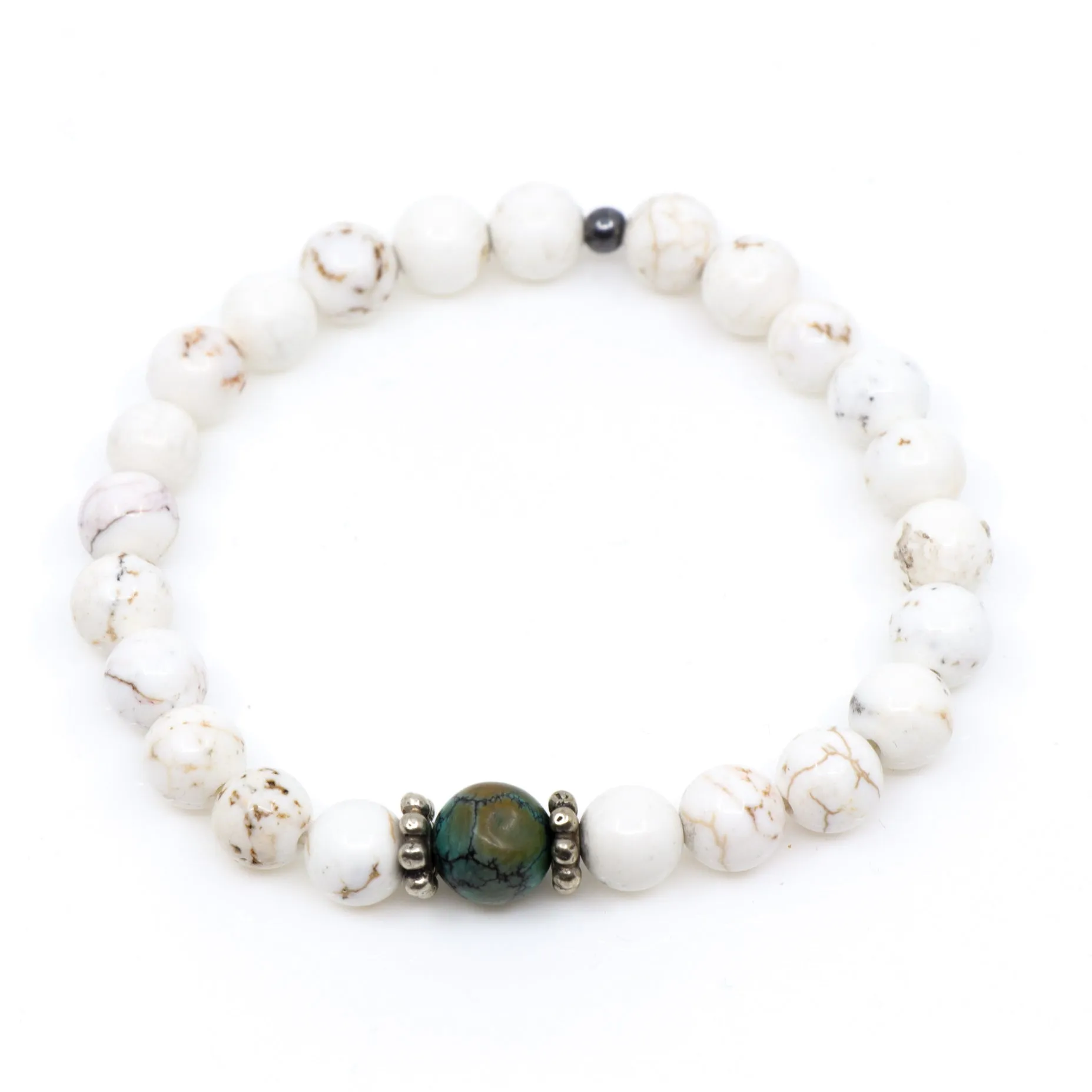 White Turquoise with Natural Turquoise Bead