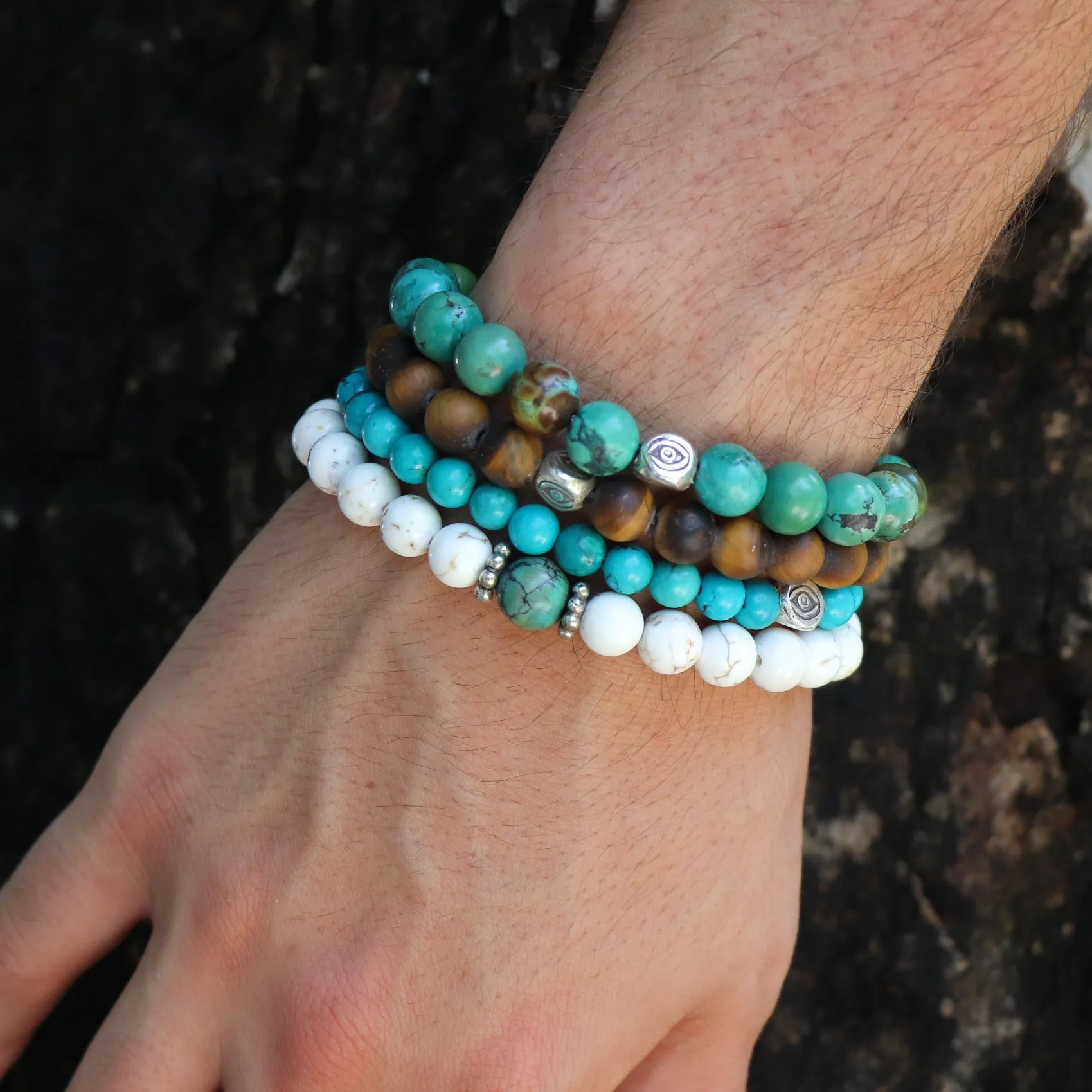 White Turquoise with Natural Turquoise Bead