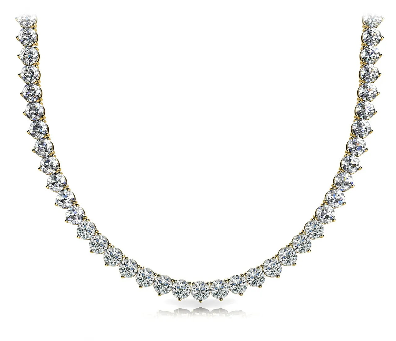 WIND 19 Carat Diamond Rivera Necklace in 18K Yellow Gold 3 prong set 16 pointer H Color I1 Clarity BY MIKE NEKTA