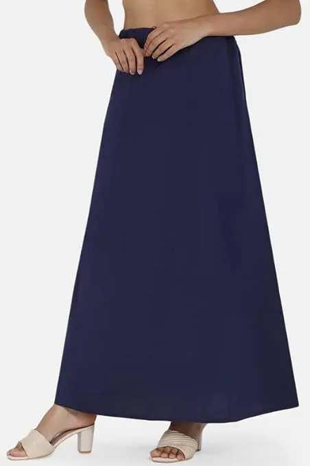 Women Cotton Dark Blue Petticoat For Saree