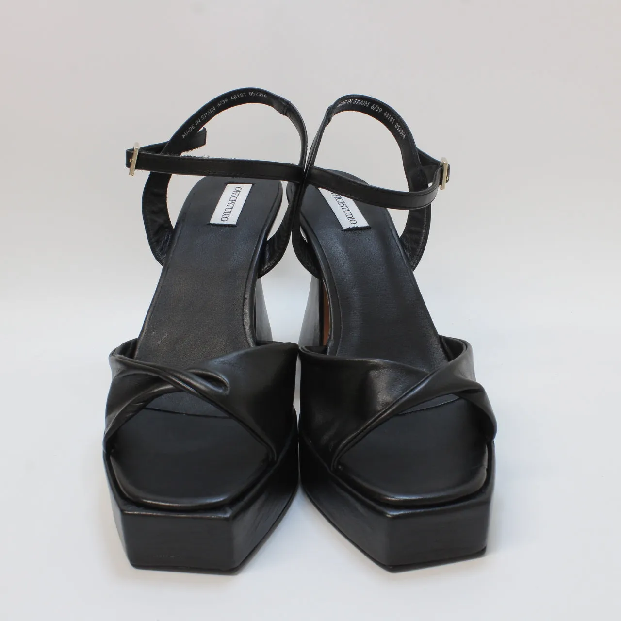 Womens Office Office Studio: Paris  Twist Detail Platform Black Leather