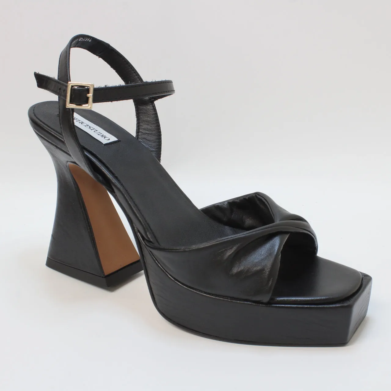 Womens Office Office Studio: Paris  Twist Detail Platform Black Leather