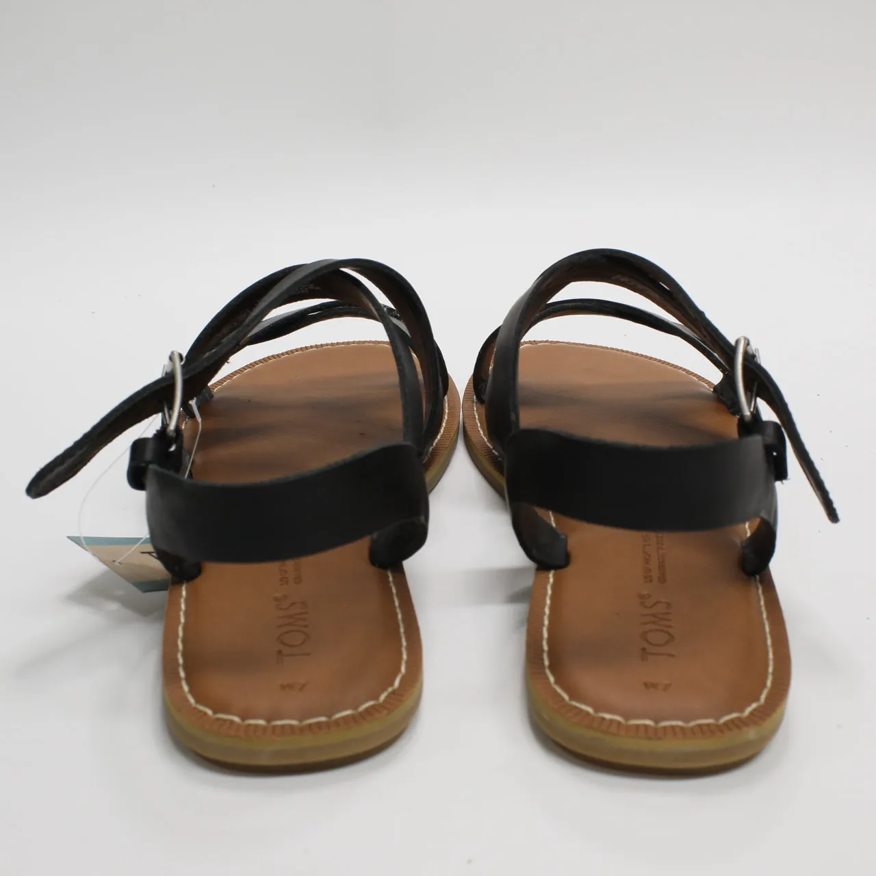 Womens Toms Sicily Sandal Black Leather Uk Size 5