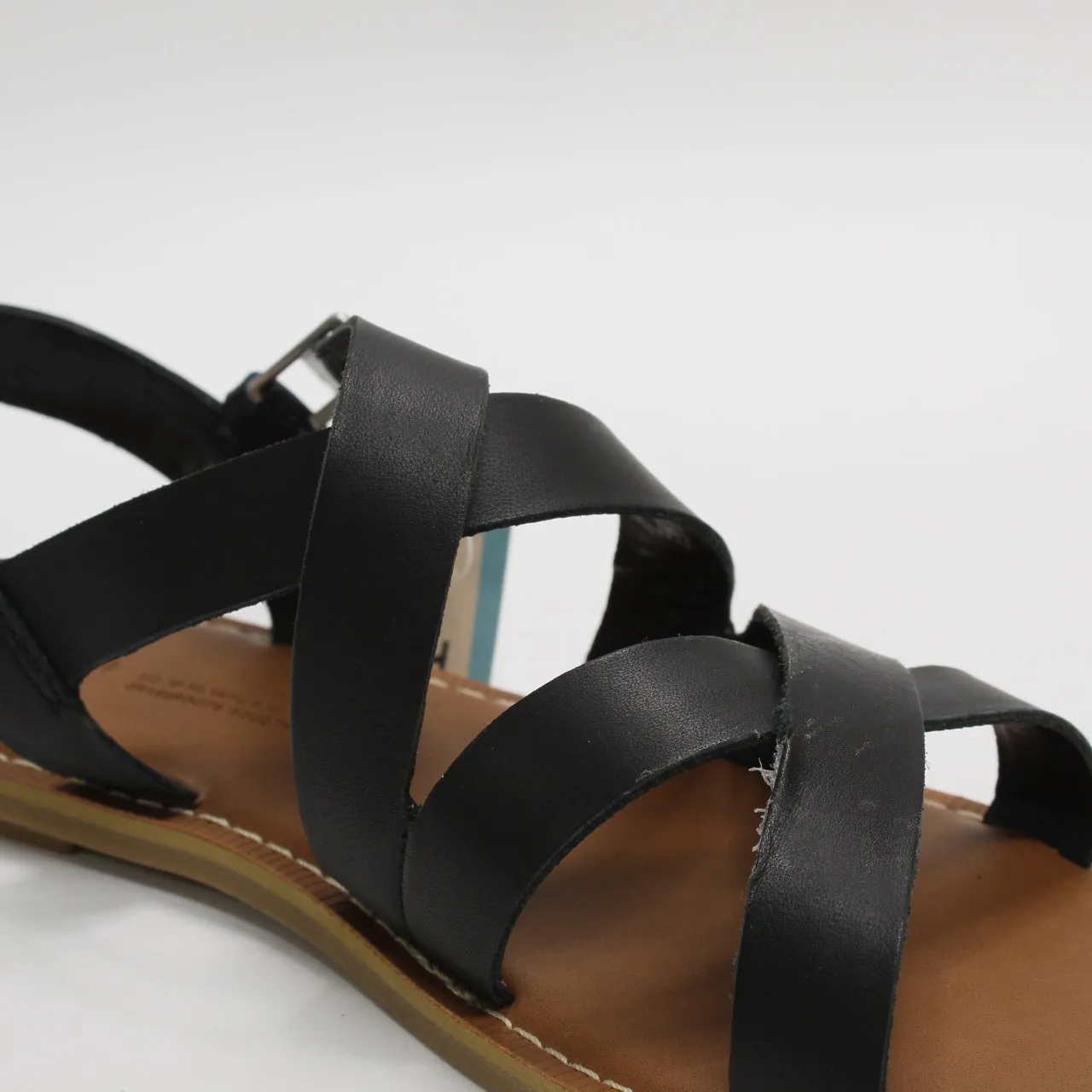 Womens Toms Sicily Sandal Black Leather Uk Size 5