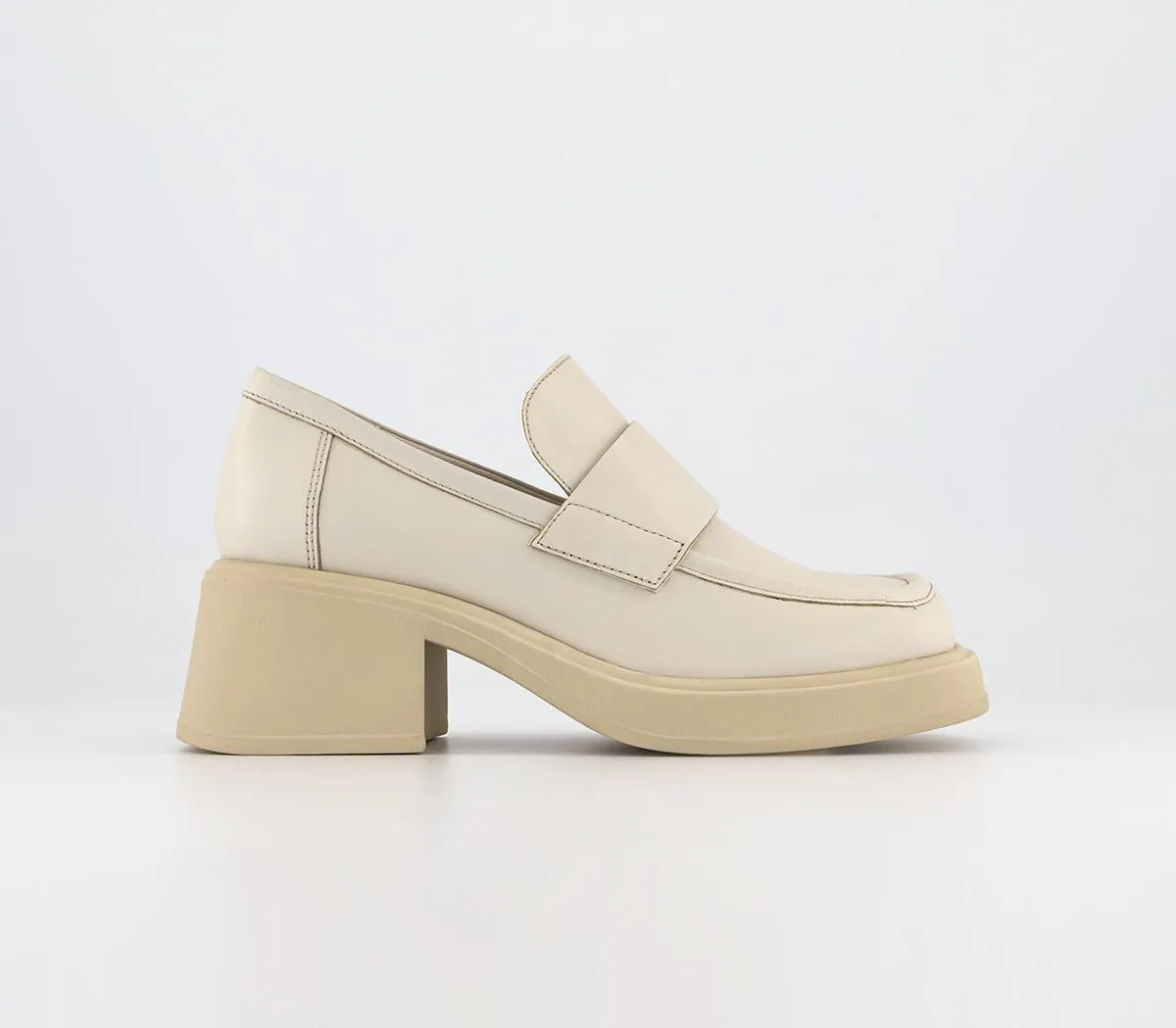 Womens Vagabond Dorah Heeled Loafers Off White