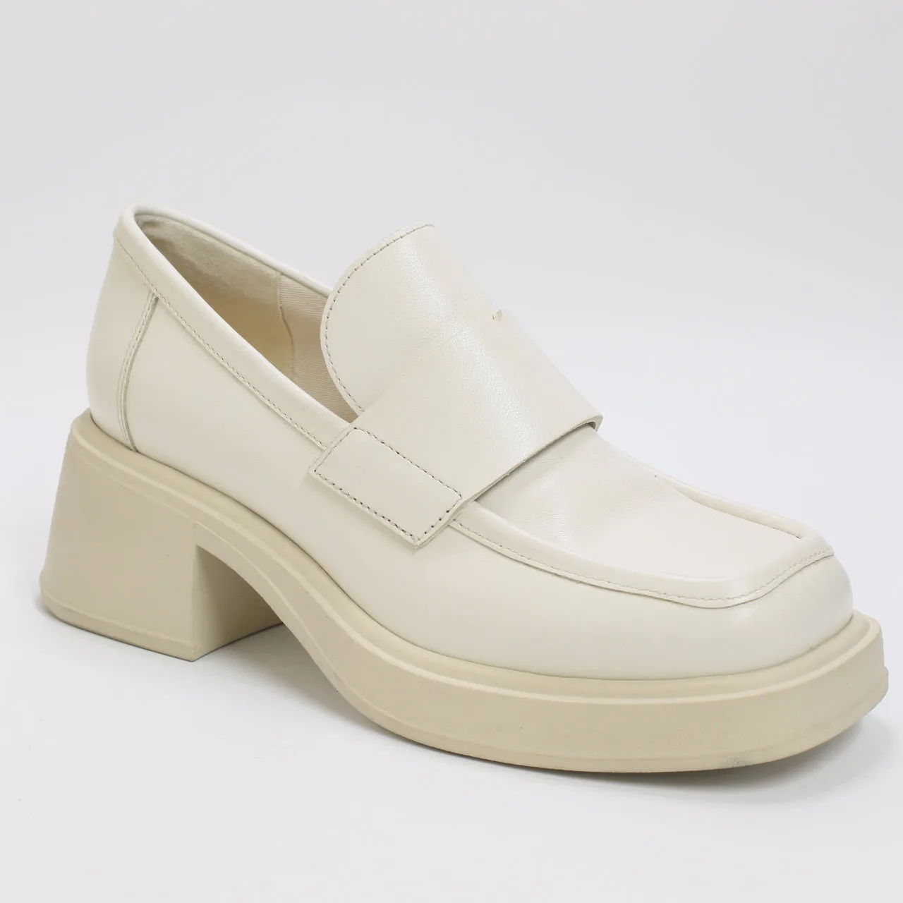 Womens Vagabond Dorah Heeled Loafers Off White