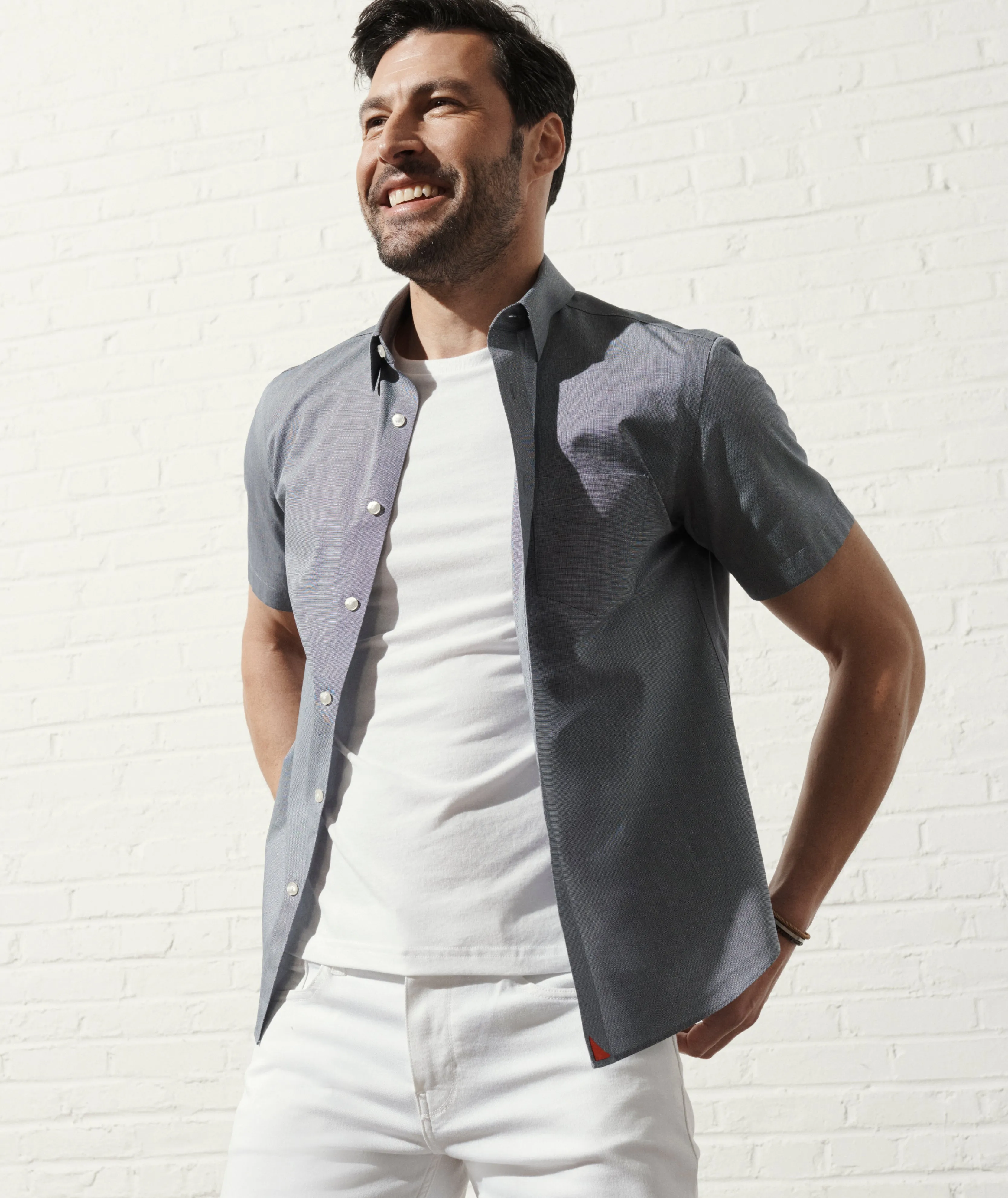 Wrinkle-Free Short-Sleeve Petrus Shirt